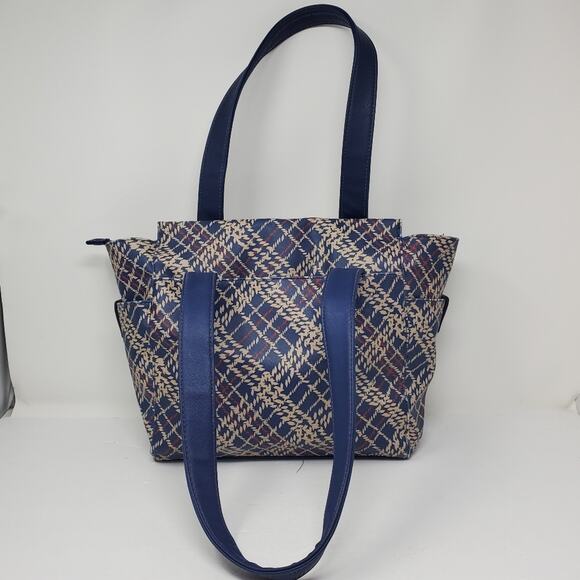 Ellen Tracy Blue patterned Bag 12"x3" - Picture 7 of 13